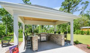Outdoor Kitchen Area designed by simmons custom cabinetry